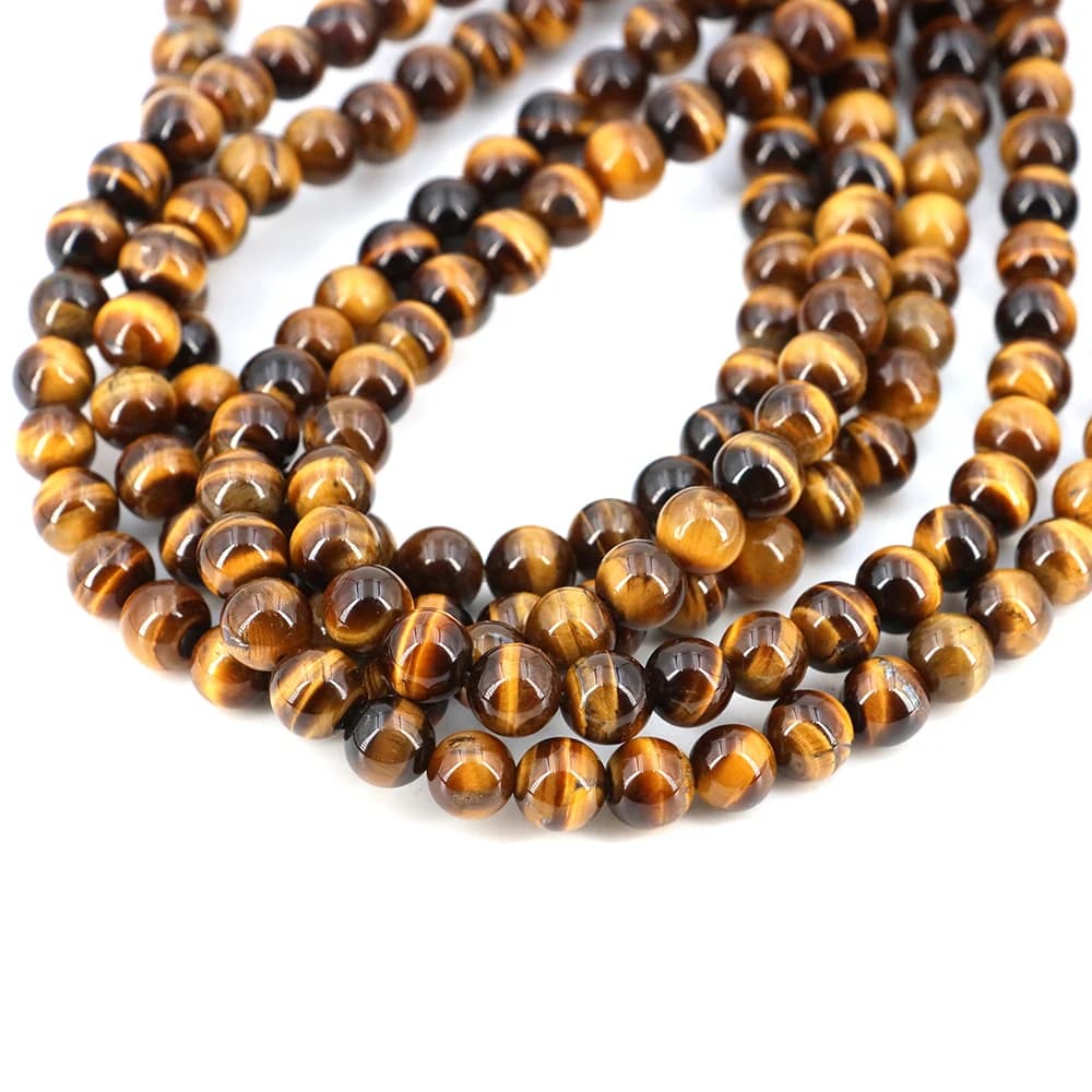 2mm/3mm/4mm/6mm/8mm/10/12mm Real Natural Tiger Eye Stone Beads for Jewelry Making Brown Smooth Beaded Armbandjes Gem Accessories - 3