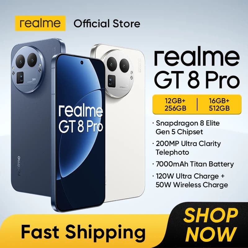 [World Premiere] realme GT 8 Pro Smartphone Snapdragon 8 Elite Gen 5 Chipset 200MP Telephoto 7000mAh Battery 6.79" 144Hz Display
