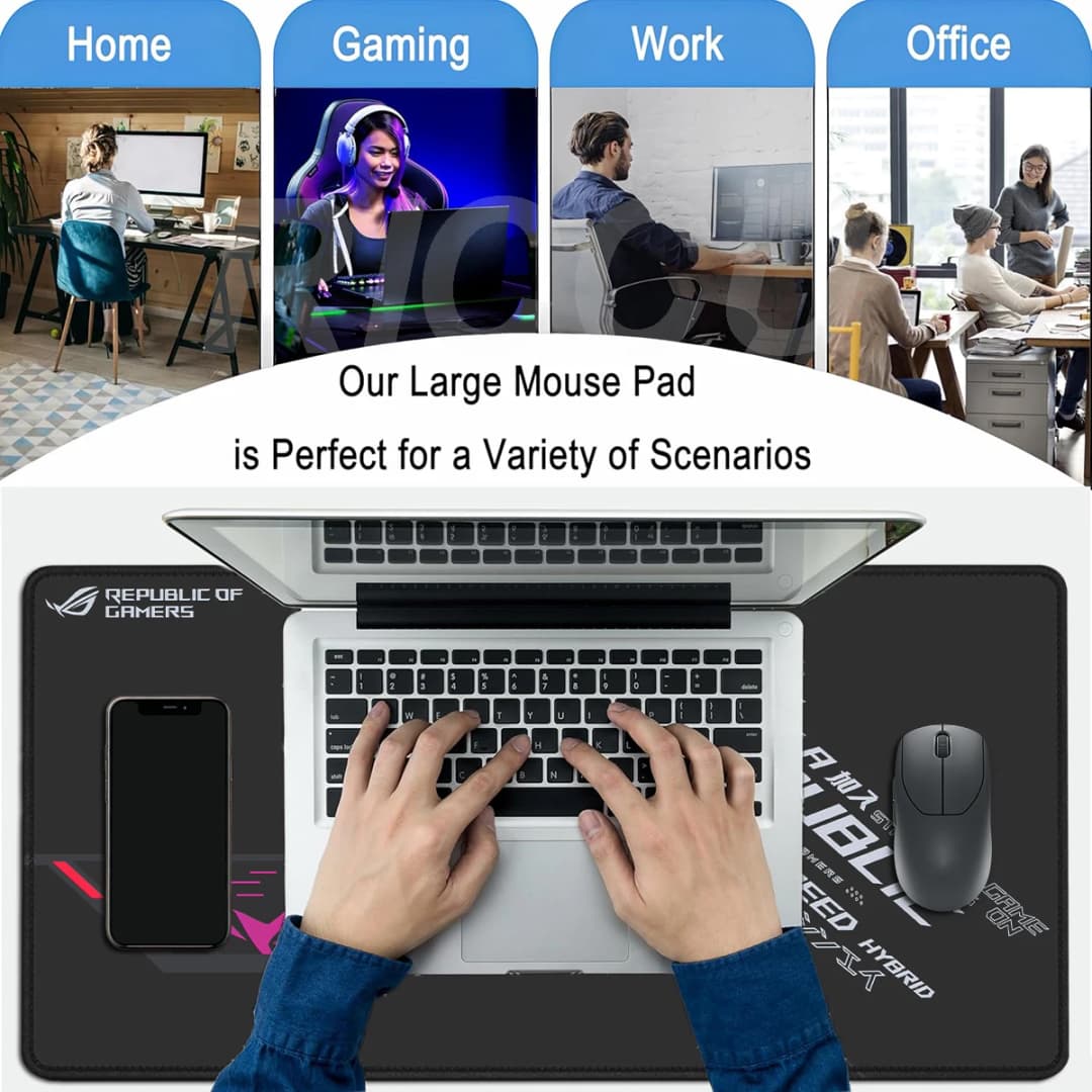 ASUS Xxl Mouse Mat Republic of Gamers ROG Large Gaming Mouse Pad Carpet Rubber Non-Slip Computer Desk Mat Keyboard Pad Playpad - 4