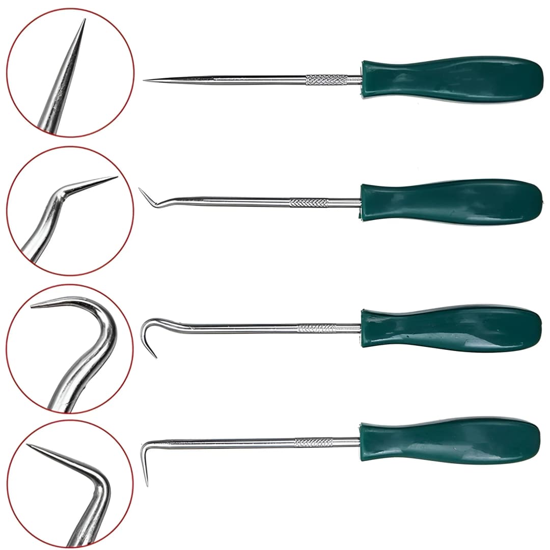 4Pcs 135mm Oil Seal Screwdrivers Set Car Auto Vehicle Pick Hooks for Garages General-Plumbers Mechanics Workshop Tools - 5