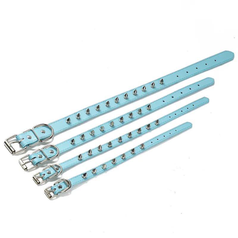 القيثارة مسنبل رصع الجلود أطواق كلب Pu للكلاب الصغيرة والمتوسطة الكبيرة الحيوانات الأليفة طوق المسامير مكافحة لدغة منتجات الحيوانات الأليفة الرقبة حزام - 6