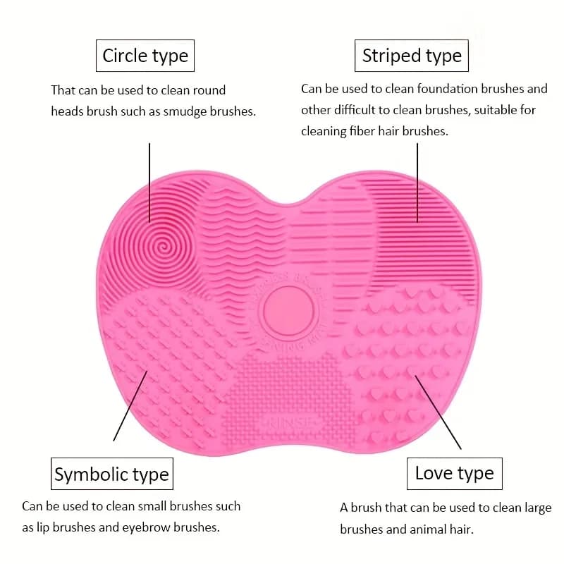 For Effective Cosmetic Tool Cleaning  Silicone Apple-Shaped Makeup Brush Cleaner Pad With Suction Cup 1Pc - 3