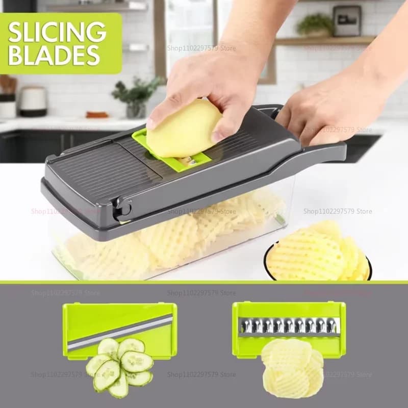 Multifunctional Portable Kitchen Chopper Vegetable Shredder Slicer, Potato Carrot Grater, Fruit Veggie Home Food Processor - 5