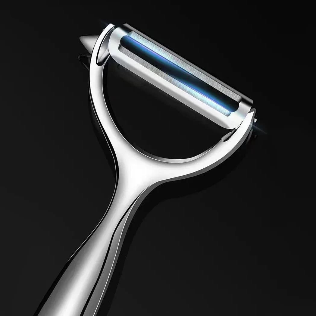 مقشرة خضروات بطاطس جزر مقشرة من الفولاذ المقاوم للصدأ بمقبض مريح غير قابل للانزلاق وشفرات حادة أدوات مطبخ - 4