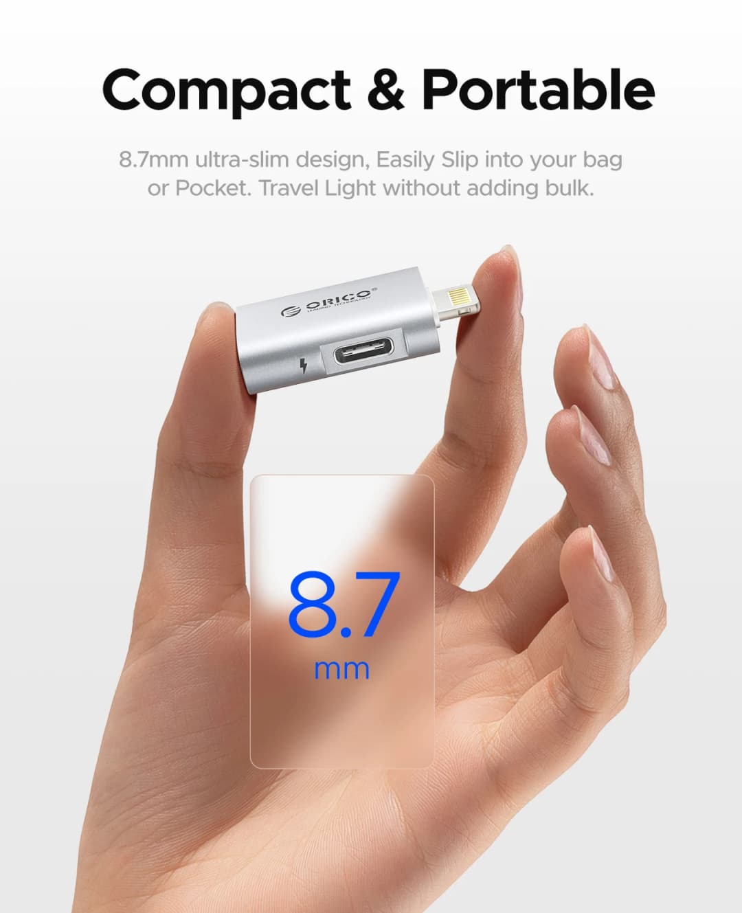 ORICO محول USB C OTG للشحن ونقل البيانات والصوت متوافق مع iPhone 14, 13, 12, 11 Xs و iPad و iPod و AirPods والأجهزة اللوحية - 5