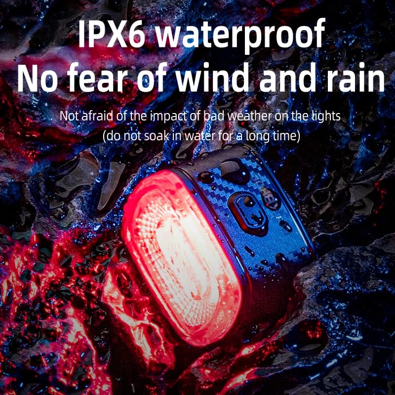 ضوء فرامل دراجة ذكي من ROCKBROS، ضوء خلفي IPx6، منفذ Type-C، ضوء خلفي تلقائي التوقف، ضوء تحذير LED للركوب، ضوء أمان للدراجات - 3