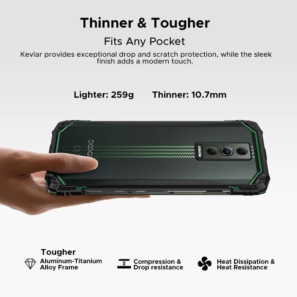 Global Version DOOGEE Blade10 Energy Rugged Phone Ultra-thin Android 15 6150mAh Battery 6.56'' Screen  Widevine L1 Smartphone - 3