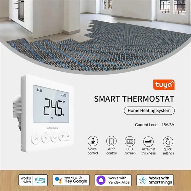Tuya Smart Floor Heating Wifi Thermostat For Water Room Temperature Remote Controller Google Home\Aleax - 2