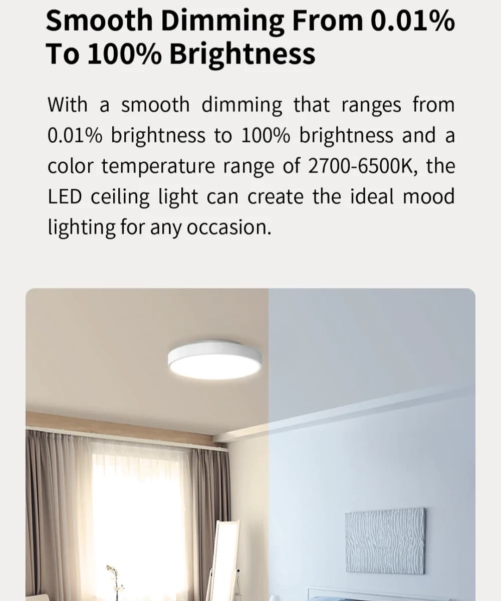 Global version Yeelight Smart LED Ceiling Light PRO Wifi Connection 2700-6500K Dimmable Smart Voice Control For Apple Homekit - 2