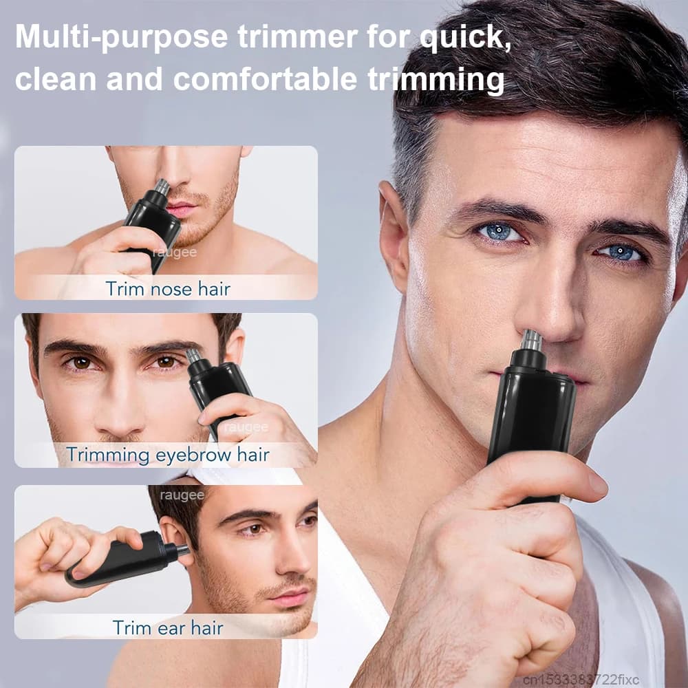 Nose Hair Trimmer for Men Rechargeable High-Speed Nose Hair Trimmer Portable Ear Hair Removal Shaver Compact Grooming Tool - 2