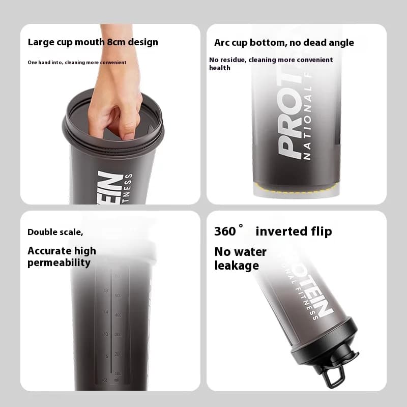 Gianxi Shaking Cup Fitness Sports Water Cup Protein Powder Shaking Cup Milk Shake Brewing Mixing Cup Male Female Cup - 5