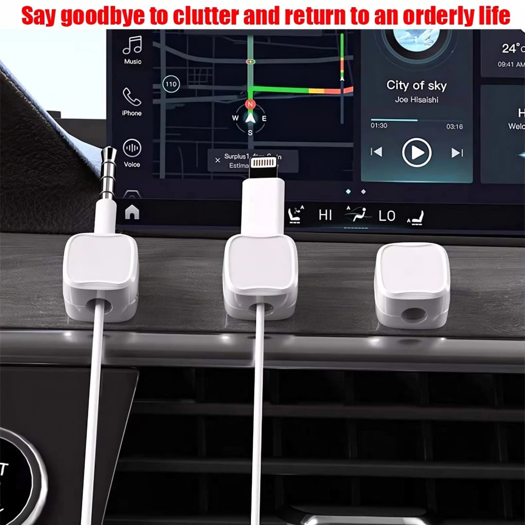 10Pcs Magnetic Cable Holder Self Adhesive Cord Clip Smooth Pulling Charging Cable Keeper Wire Clip for Car/Home/Office - 2