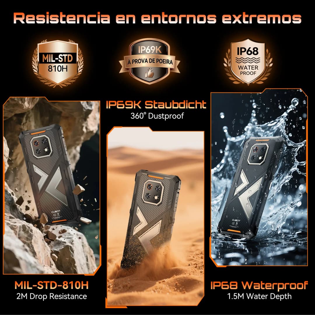 Thin Rugged Smartphone Android 15 Cubot KingKong ES 3, 10200mAh Battery, 16GB RAM(6+10), 256GB ROM, 6.745-Inch 120Hz Screen, NFC - 5