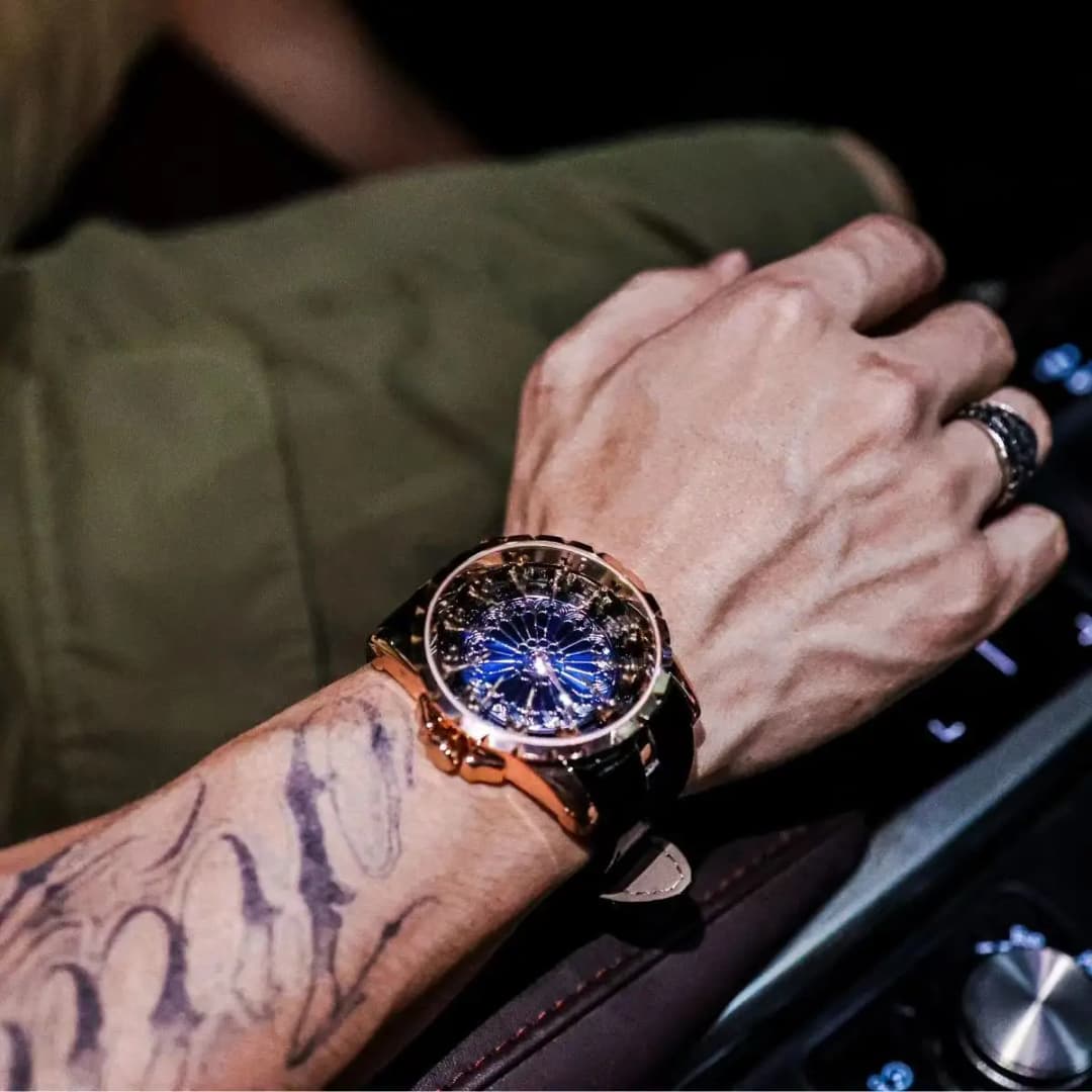 ساعة رجالية فاخرة وأنيقة، ساعة فرسان الطاولة المستديرة الاثني عشر، ساعة رجالية بمفهوم الدودة غير ميكانيكية، ساعة برج فلكي، ماركة متخصصة، إكسسوار أنيق غير رسمي، أفضل هدية له - 2