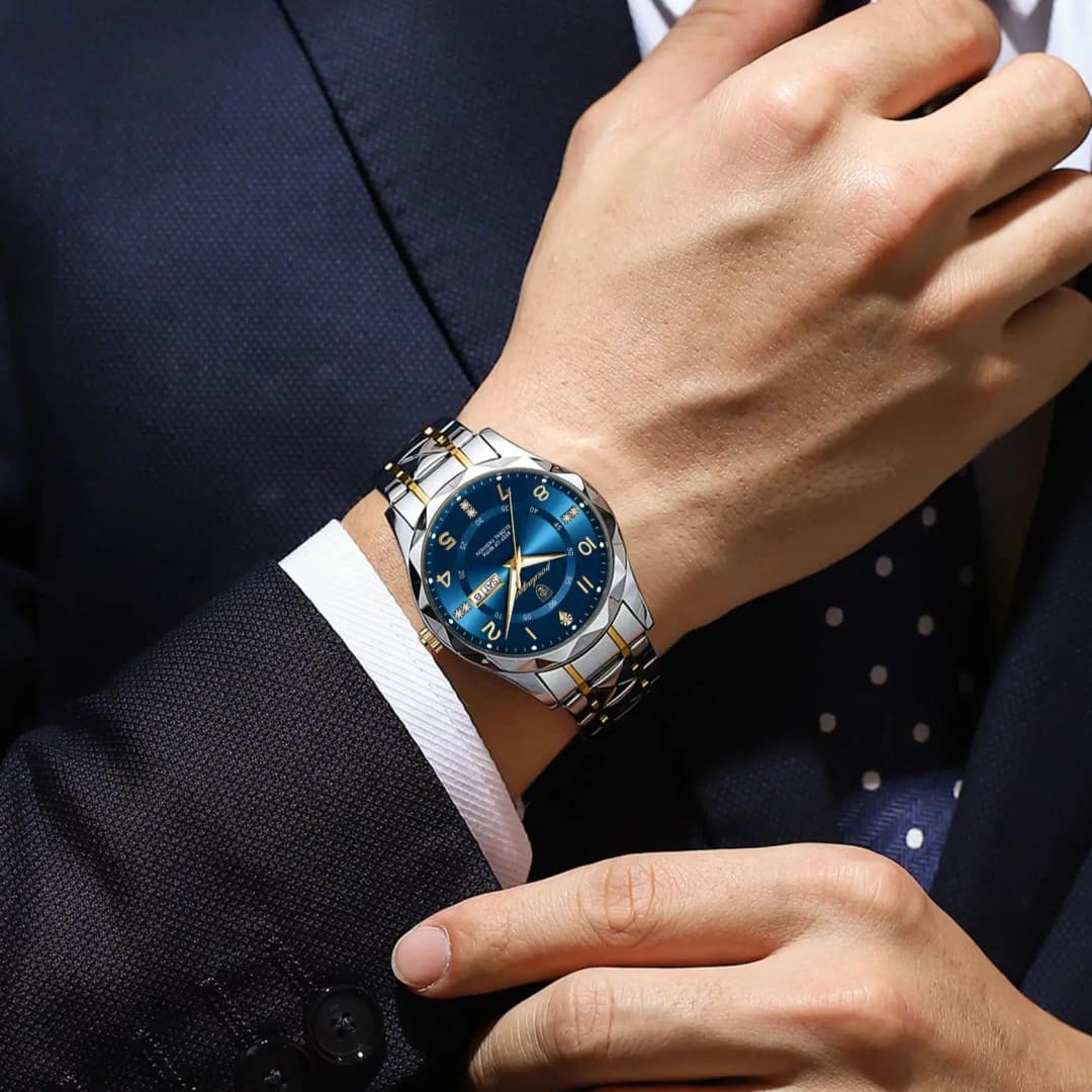 POEDAGAR Luxury Men Watch Waterproof Date Week Luminous Fashion Wristwatch Stainless Steel Quartz Sport Men's Watches Male Reloj - 5