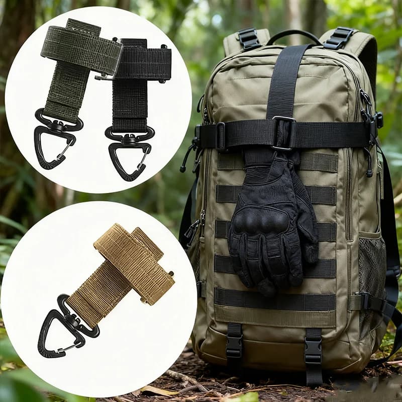 خطاف تكتيكي متعدد الأغراض قفازات نايلون خطاف أمان للعمل، قفازات تسلق ومعدات تخييم حبل تسلق وتعليق