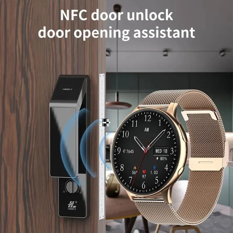 LIGE Women's Smartwatch Heart Rate Monitor NFC Door Unlock Bluetooth Call Music Play Voice Assistant Smartwatch For Android IOS - 6