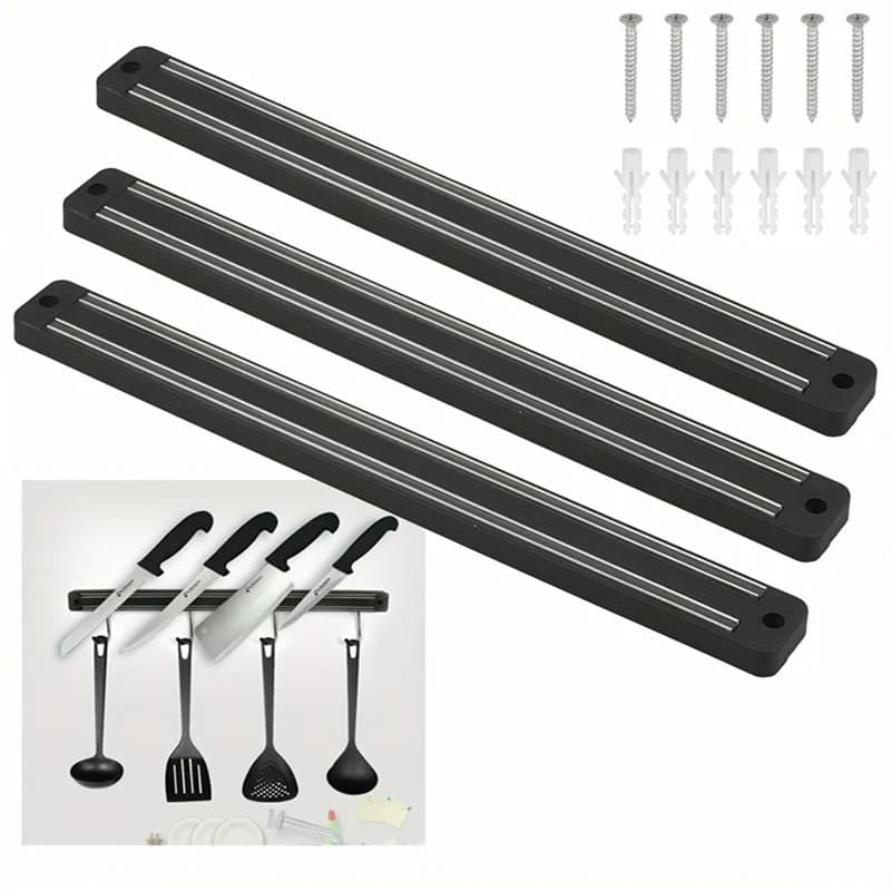 A Magnetic Wall Mounted Knife Holder, Storage Rack for Kitchen Utensils, Warehouse Tools, and Kitchen Small Tools - 3