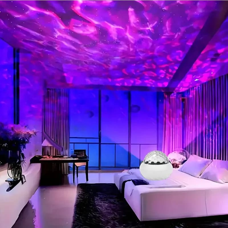 LED USB Galaxy Projector Lamp 360° Northern Aurora Ball Atmosphere Night Lights with Remote Control for Party Home Ceiling Decor - 4