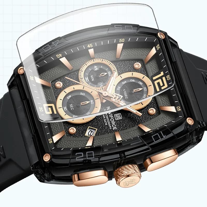 NAVIFORCE Brand High Quality Military Sports Men Watches Quartz 50m Waterproof Silicone Strap Date Original Watches for Men 2025