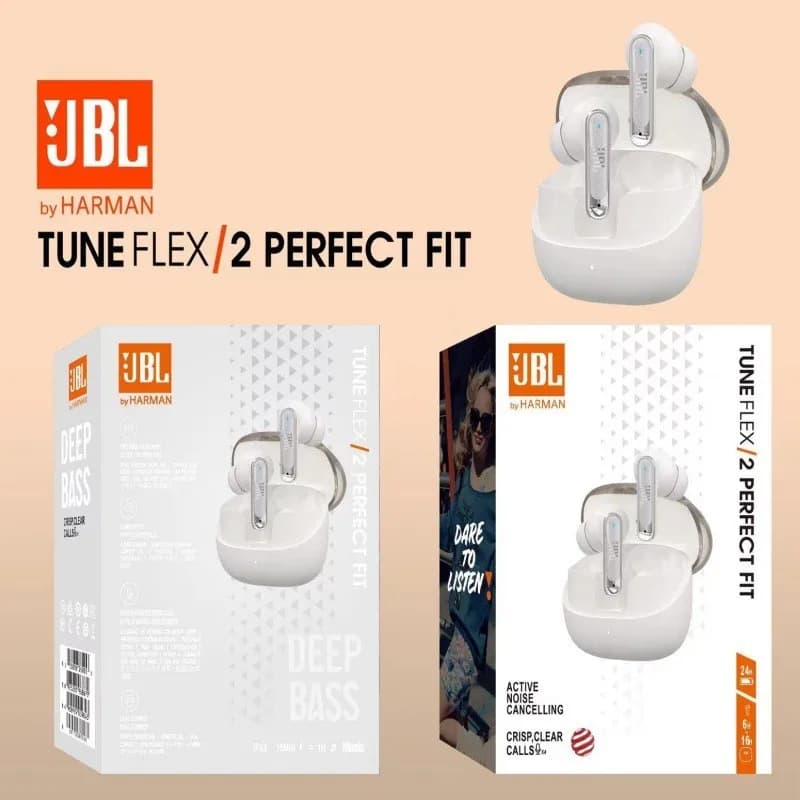 JBL FLEX/2 Wireless Earbuds TWS Bluetooth Headset 5.3  Transparent Crystal Beans 2 Headphones Stereo Bass Sports Call With Mic - 2