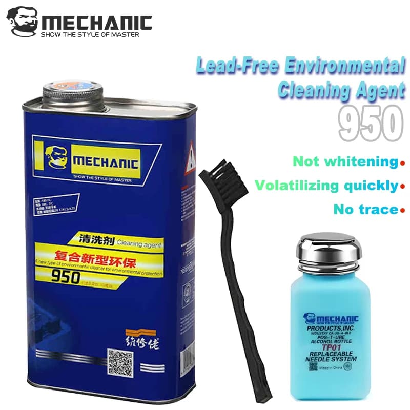 MECHANIC 950 750g Soldering Flux Clean Liquid ,Phone PCB Board Repair Degreasing Oil Cleaning Agent Soldering Stain Remover