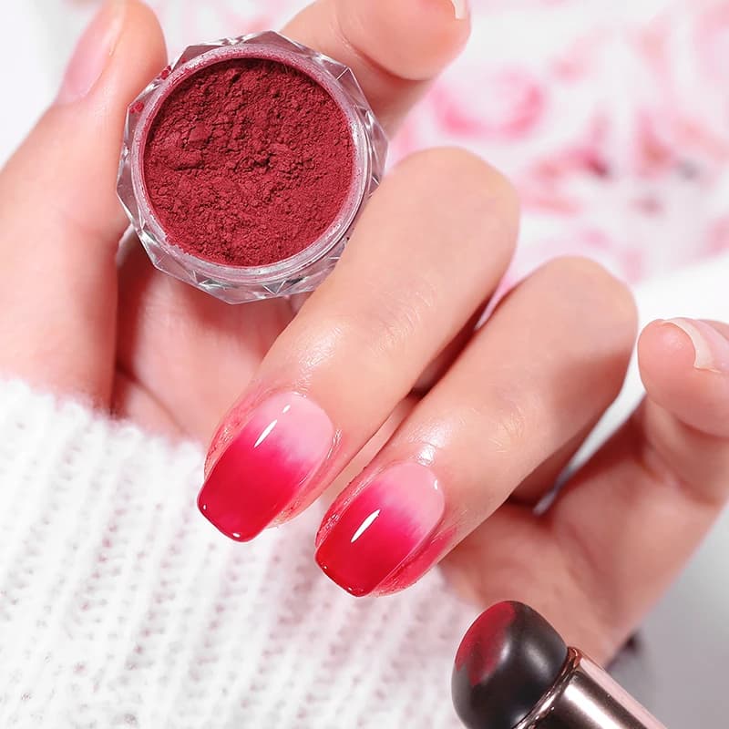 صندوق واحد من مسحوق الأظافر بتدرج رمادي وأسود، مسحوق لؤلؤ أورورا، أصباغ مرآة النيون، تأثير فرك الغبار، ديكور مانيكير الأظافر - 4