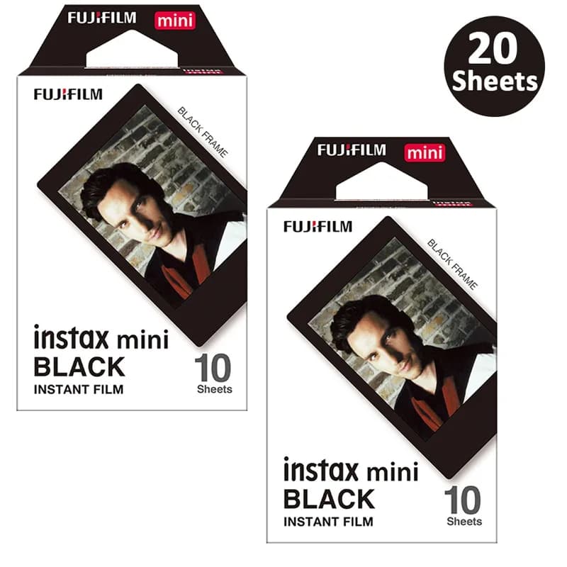10/20/30 Sheets Genuine Fujifilm Instax Mini 12 Black Frame Film For Instant Mini 11 8, 9 90, 70, 25, 40 Photo Camera SP-2, Evo
