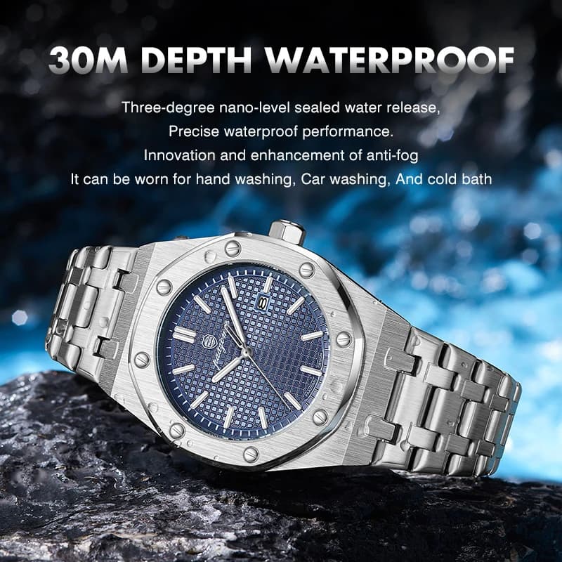 PAAZOMU Luxury Square Man Quartz Watch Waterproof Luminous Date Men's Watch High Quality Stainless Steel Business Men Watches - 3