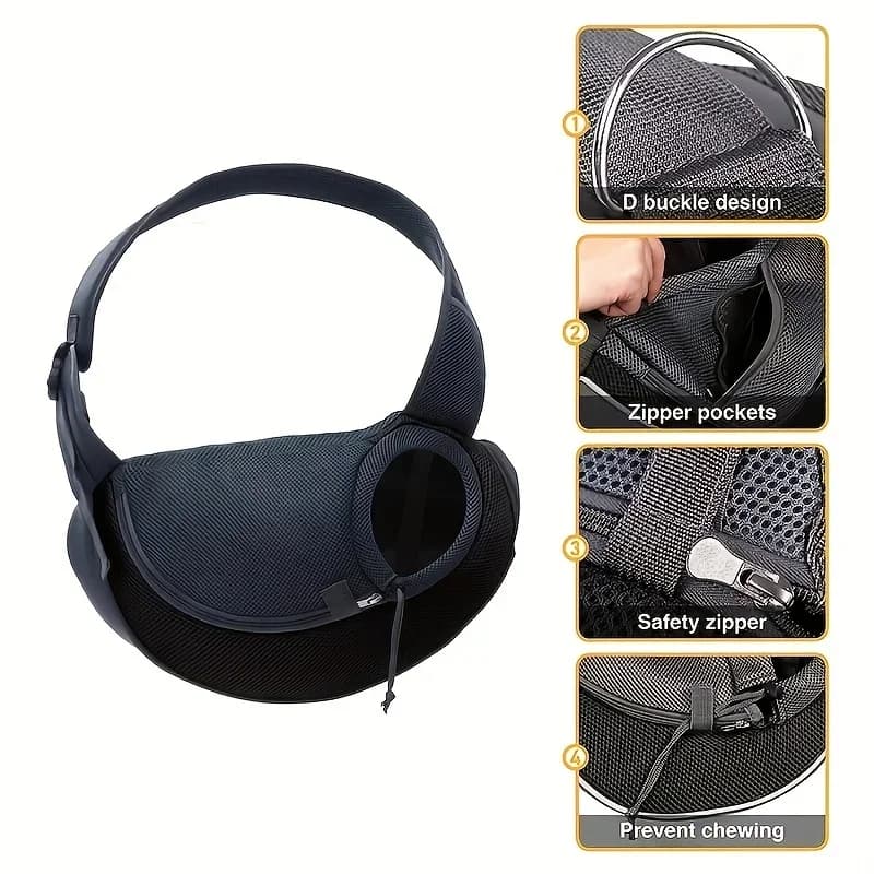 1Pc Dog out backpack,Dog Sling Carrier Breathable Mesh Travel Crossbody Bag For Puppy Cat Hiking Camping - 3