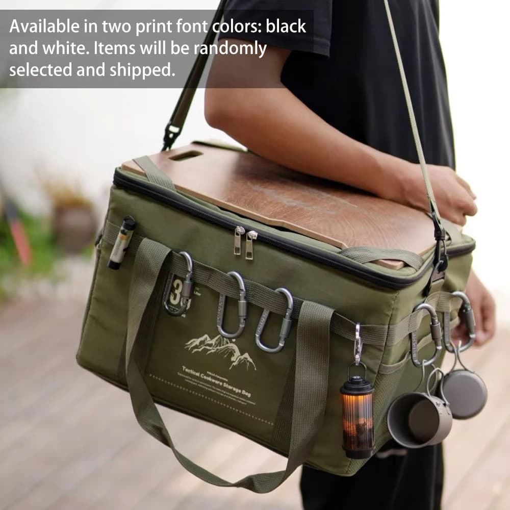 حقيبة نزهة تكتيكية 36 لتر منظم سفر مقاوم للماء حزمة حرارية مع طاولة محمولة صندوق تخزين أدوات طهي للتخييم - 2