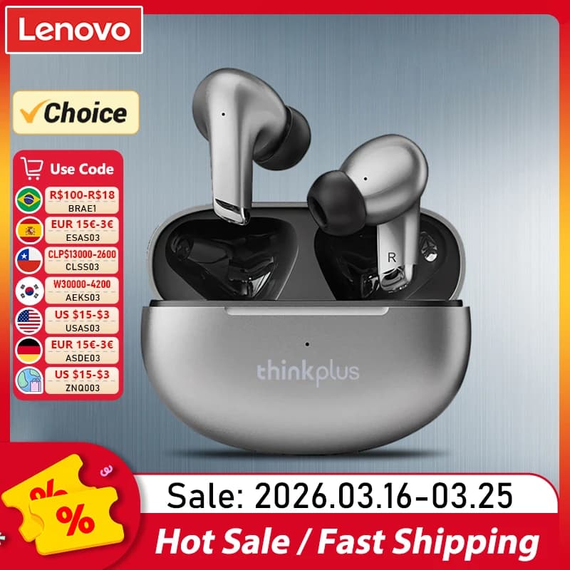 سماعات Lenovo LP5 بلوتوث لاسلكية ستيريو HiFi سماعات أذن سماعات رياضية مقاومة للماء سماعات TWS مع ميكروفون سماعات أذن جديدة