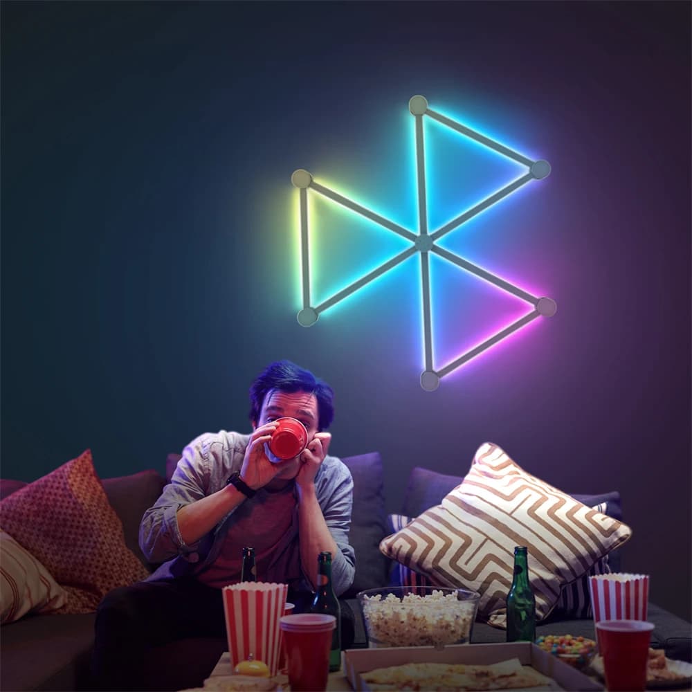 Splicing Light DIY Atmosphere Light RGB Smart Wall Light Voice Control Lamp for Esports Room Bedroom Bar Decoration Night Light - 4
