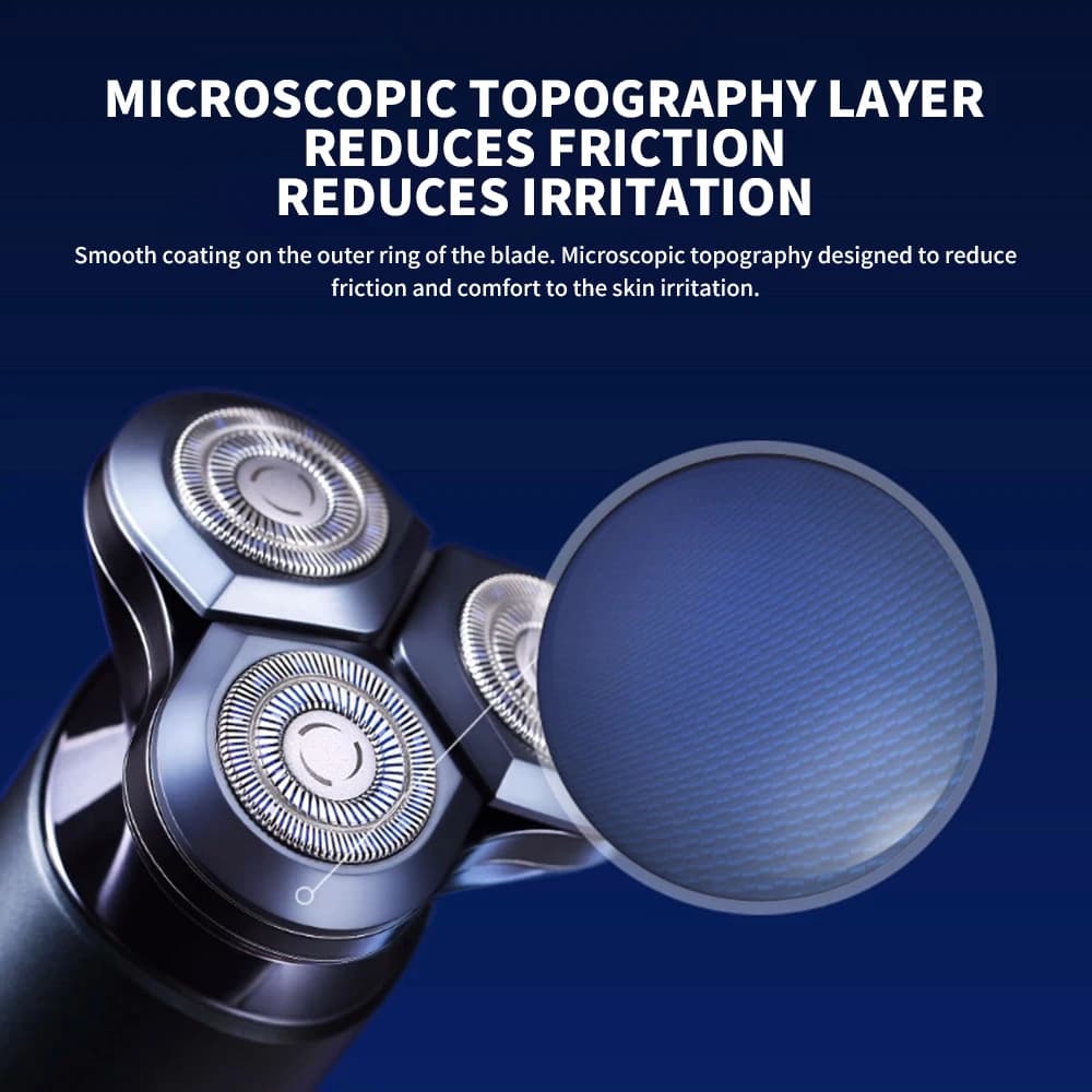 ماكينة حلاقة كهربائية MIJIA S70 جديدة محمولة ومرنة، 3 رؤوس حلاقة، مقاومة للماء IPX7، قابلة للغسل، أداة تشذيب اللحية لمدة 30 يومًا - 4