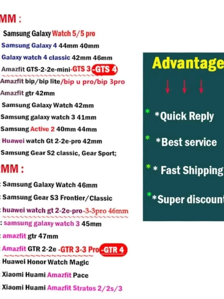 حزام ساعة 20mm/22mm لـ Samsung Galaxy Watch 6/4/5 Pro/Classic/Active 2/Gear S3، سوار سيليكون لـ Huawei gt2 - 6
