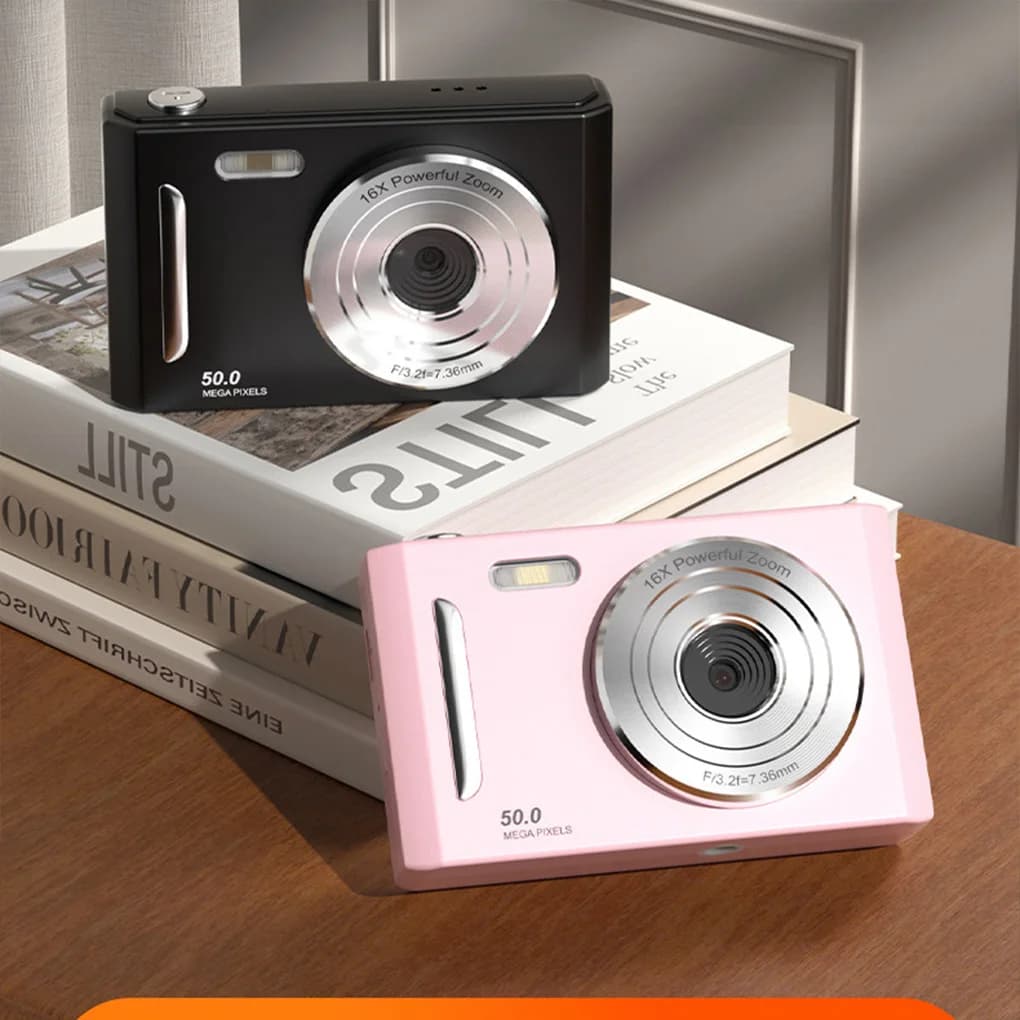 كاميرا رقمية 4K، فلاش مزدوج، 50 مليون بكسل HD، CCD كلاسيكية، محمولة، تركيز تلقائي - 4