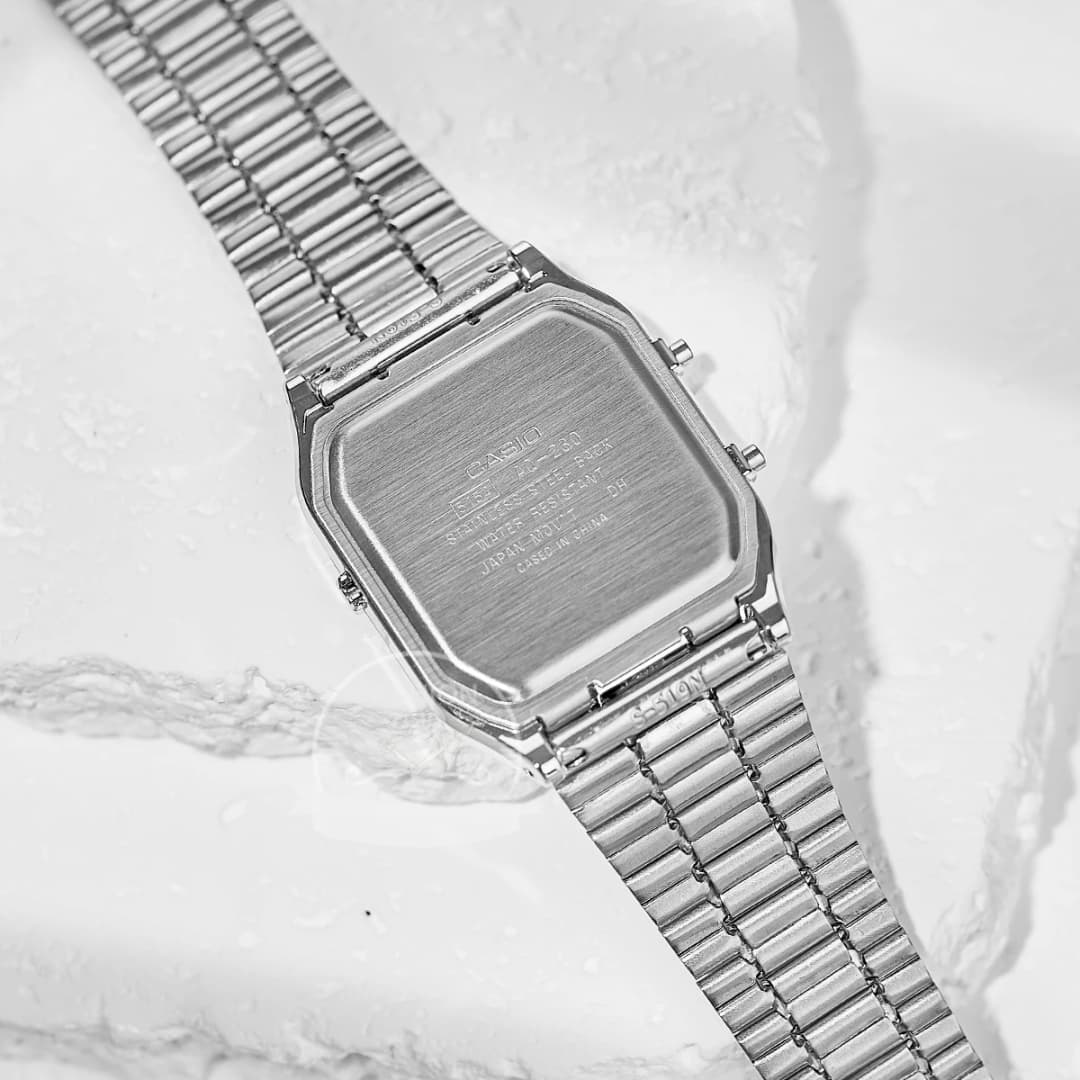 Casio Men's Watch Dual Display Screen Retro Style Personalized Dial Design Quartz Movement Water Resistant AQ-230A- - 6