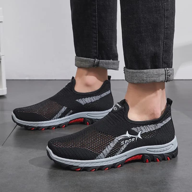 أحذية رجالية صيفية جديدة، ناعمة من الأسفل، كاجوال، شبكية، قابلة للتنفس، مريحة للأب في منتصف العمر وكبار السن - 4