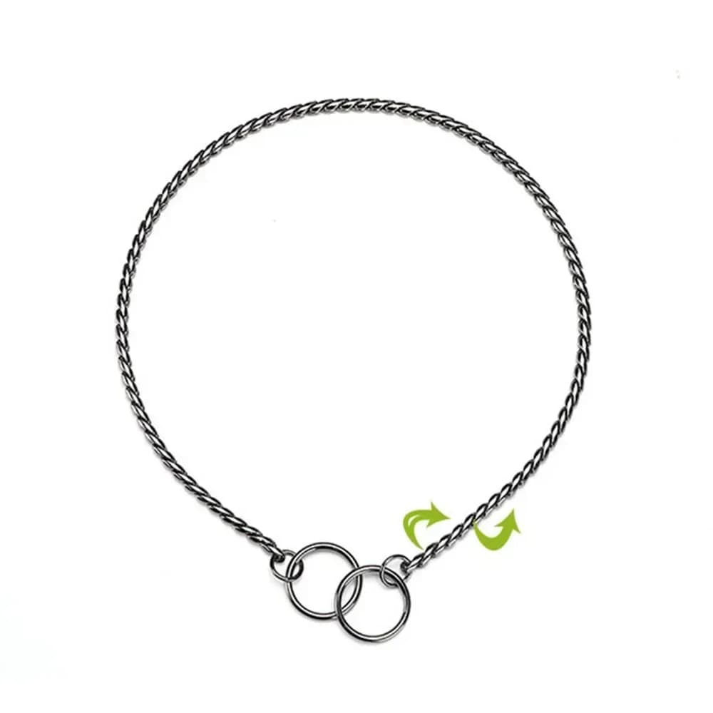 طوق كلب سلسلة ثعبان طوق خنق سلسلة معدنية طوق كلب قلادة للمشي والتدريب مستلزمات حيوانات أليفة للكلاب الصغيرة والمتوسطة والكبيرة - 3