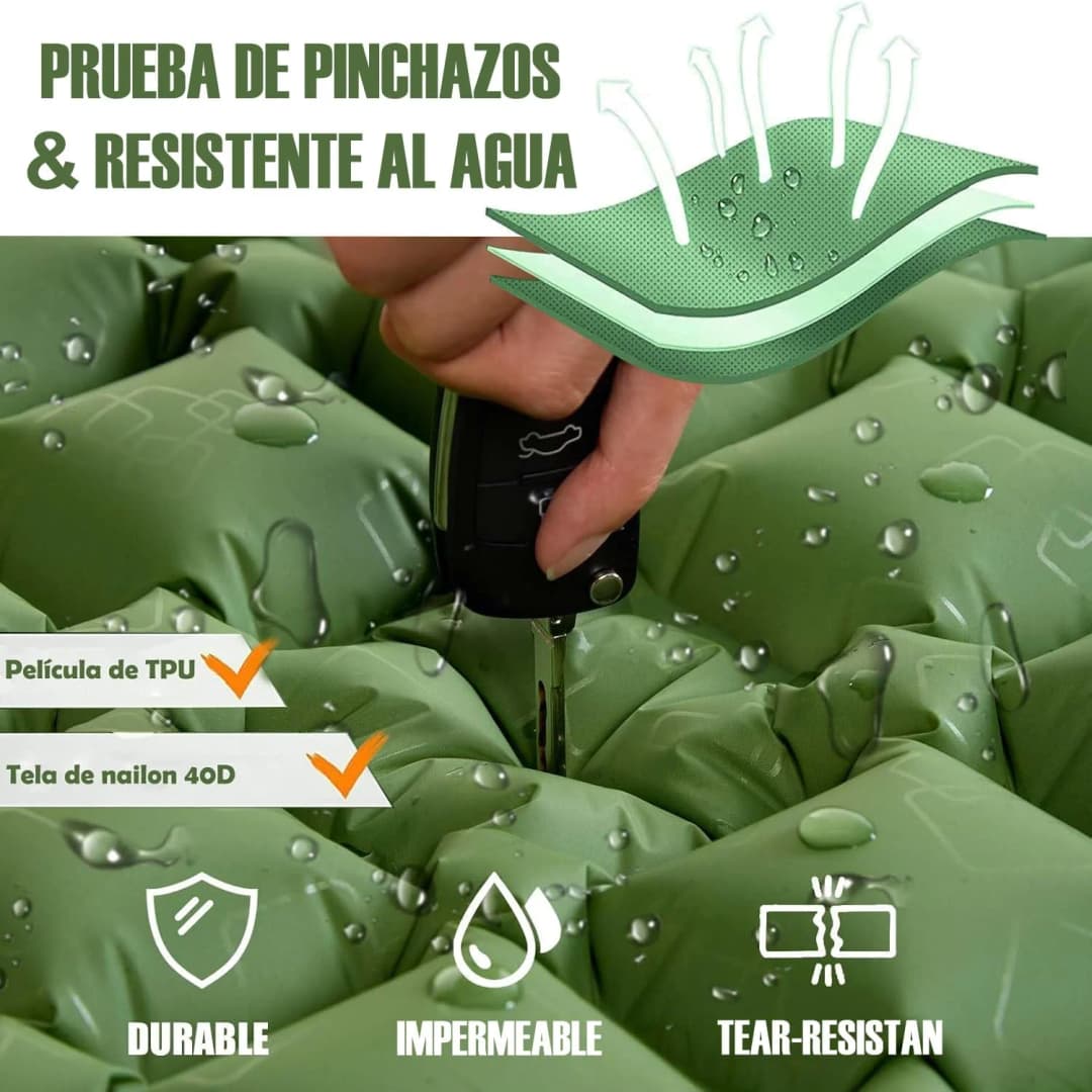 Outdoor Camping Double Inflatable Mattress Extra Wide Sleeping Pad Ultralight Folding Bed Sleeping Mat Car Travel Mat - 5