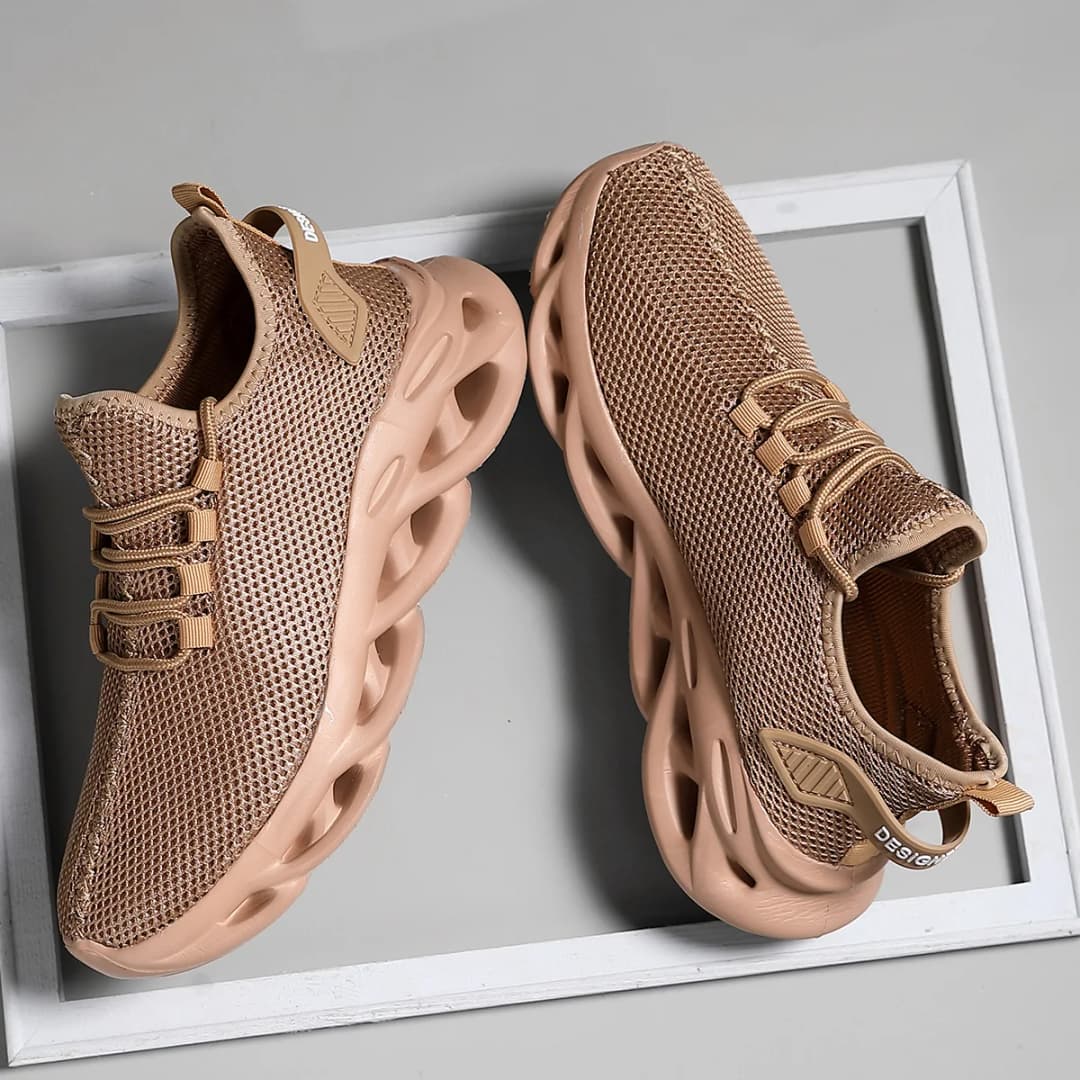 أحذية رياضية كاجوال للرجال أحذية رياضية خفيفة الوزن قابلة للتنفس في الهواء الطلق شبكية سوداء للجري أحذية رياضية للركض والتنس والمشي - 2