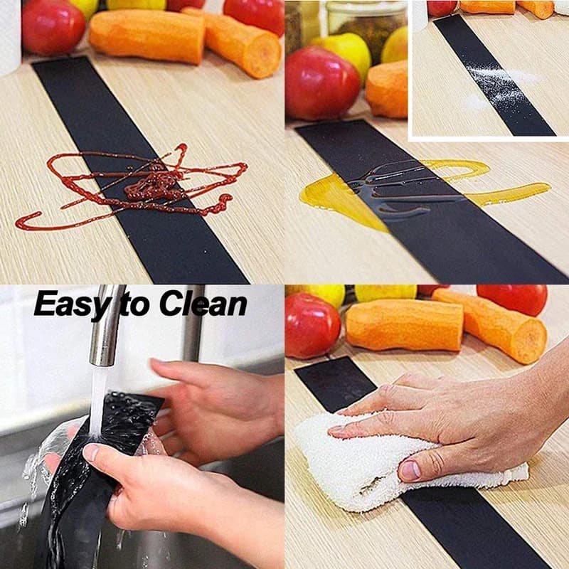 Stove Counter Gap Cover T-shaped Silicone Rubber Strip for Kitchen Oil-gas Slit Filler Heat Resistant Mat Oil Dust Water Seal - 6