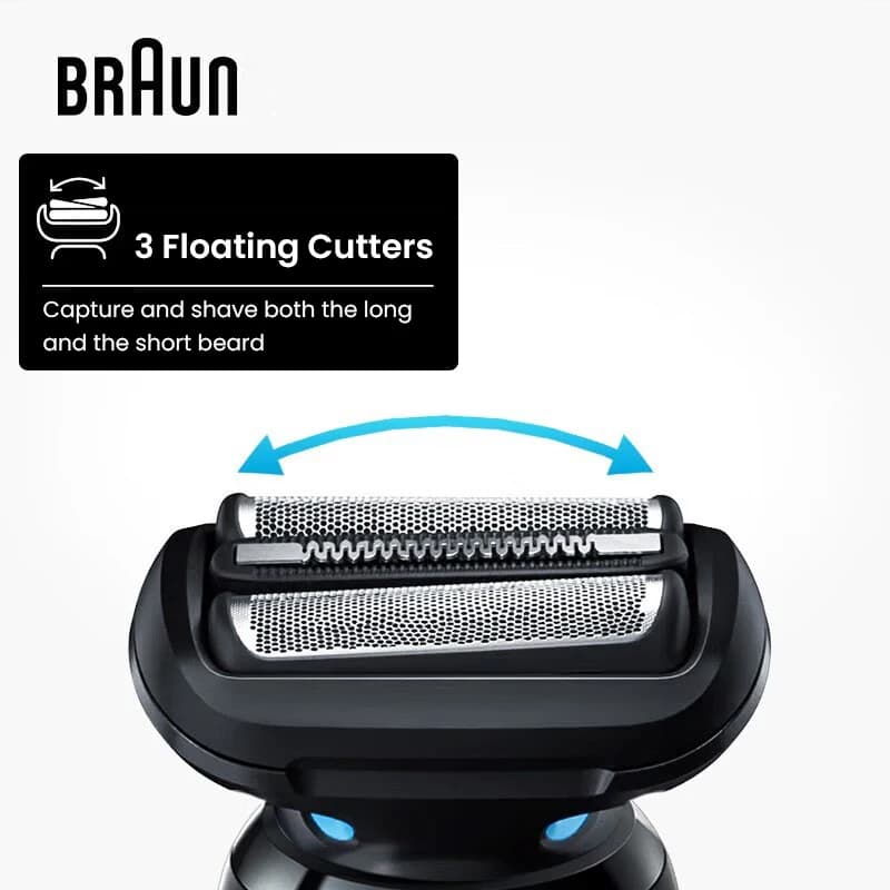 ماكينة حلاقة كهربائية Braun 50-B4200cs للحلاقة الجافة والمبللة، برأس عائم، وشحن سريع، ومؤشر شحن، ومصنوعة من الفولاذ المقاوم للصدأ - 5