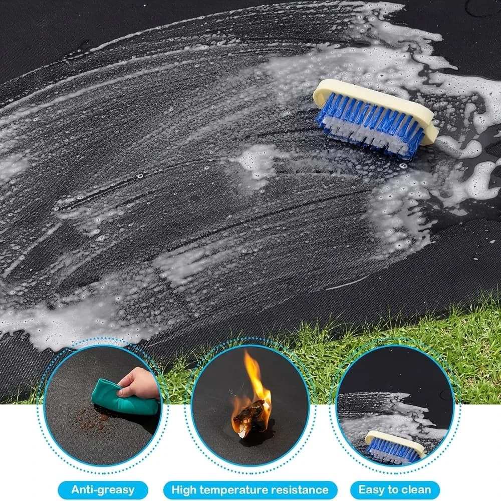 Outdoor Barbecue Pad for Protecting Wooden Floors Heat Resistant Fire Pit Mat, Flame Retardant Pad - 4