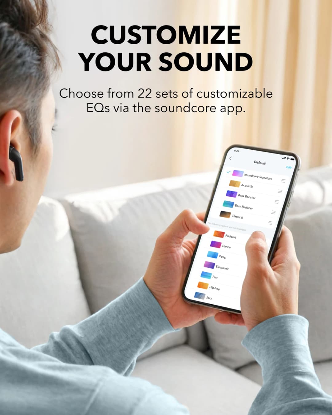 Soundcore K20i by Anker Semi-in-Ear Earbuds Earphone Bluetooth 36H Wireless Bluetooth Headphones Wireless Bluetooth Earphones - 6