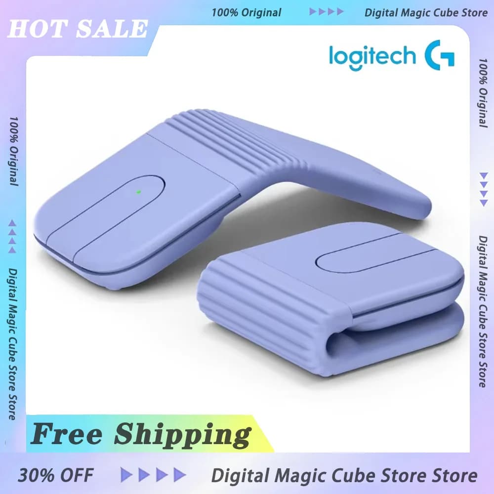 فأرة Logitech MOBI FOLD قابلة للطي لاسلكية بلوتوث 5.3 محمولة للغاية تمرير باللمس قابلة للتكيف فأرة ألعاب مريحة للنوافذ