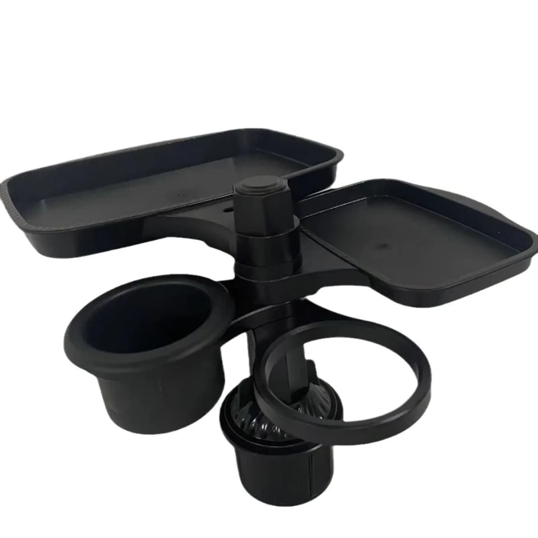 صينية دوارة 360 درجة متعددة الوظائف حامل أكواب مثبت على المركبة طبق عشاء كبير طاولة برجر - 5