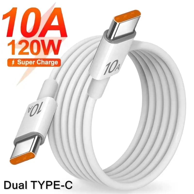 كابل شحن سريع مزدوج USB-C إلى Type C 120W 10A لنقل البيانات لهواتف آيفون15 سامسونج هواوي سلك شحن سريع 0.25م/1م/2م/3م