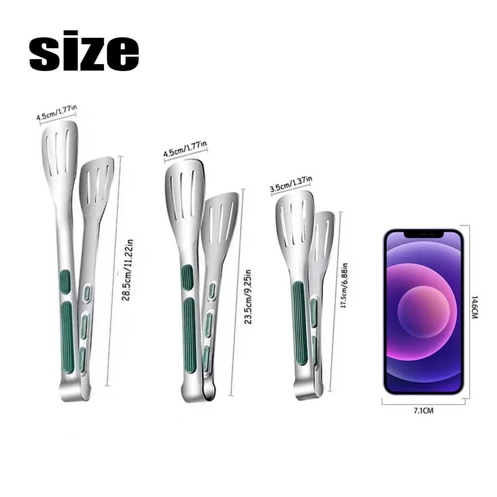1pc Non Slip Stainless Steel Food Tongs Meat Salad Bread Clip Barbecue Grill Buffet Clamp Cooking Tools Kitchen Accessories - 6