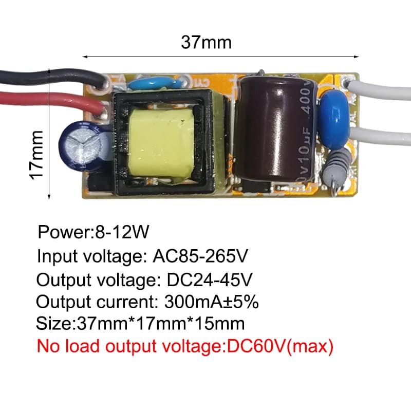 1-3 واط 4-7 واط 8-12 واط 15-18 واط، 20-24 واط، 25-36 واط مصدر طاقة LED مدمج بإضاءة تيار ثابت 110-265 فولت مخرج 300 مللي أمبير محول - 4